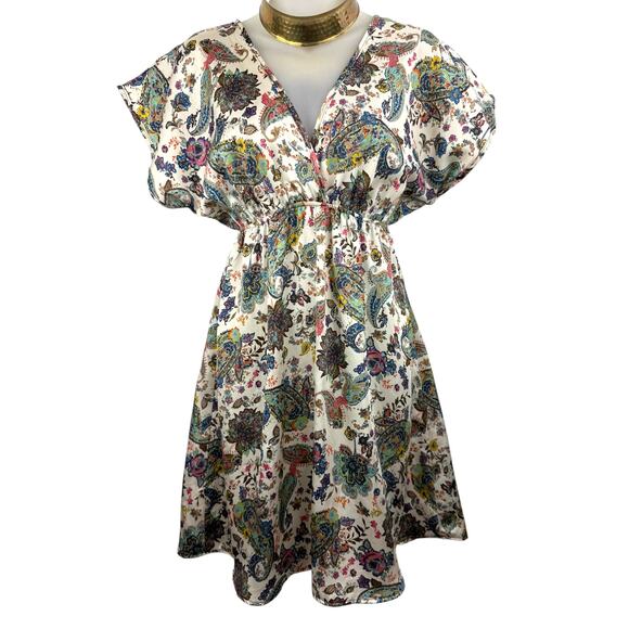 ❌SOLD❌Vintage SHASA USA paisley floral batwing mini dress - Picture 5 of 7